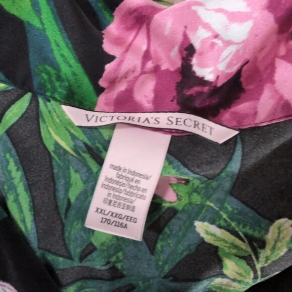 Victoria's Secret Floral Satin Tropical Rose Garden Coquette Pajama Top XXL - Picture 8 of 9